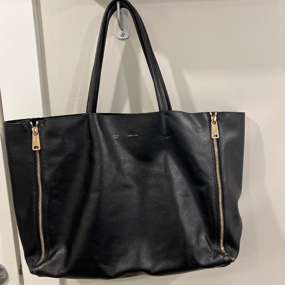 Leather tote bag
